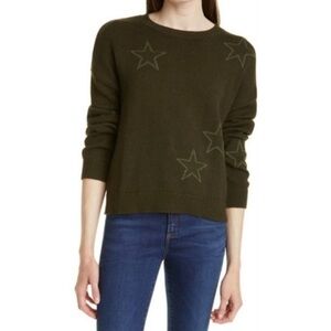 Women's Rails‎ Olive Star Sweater Cotton Cashmere Pullover Small